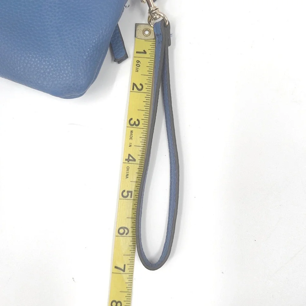 Nanette Lepore Womens Wristlet Periwinkle Cornflower Blue Vegan Zip Pouch 8in